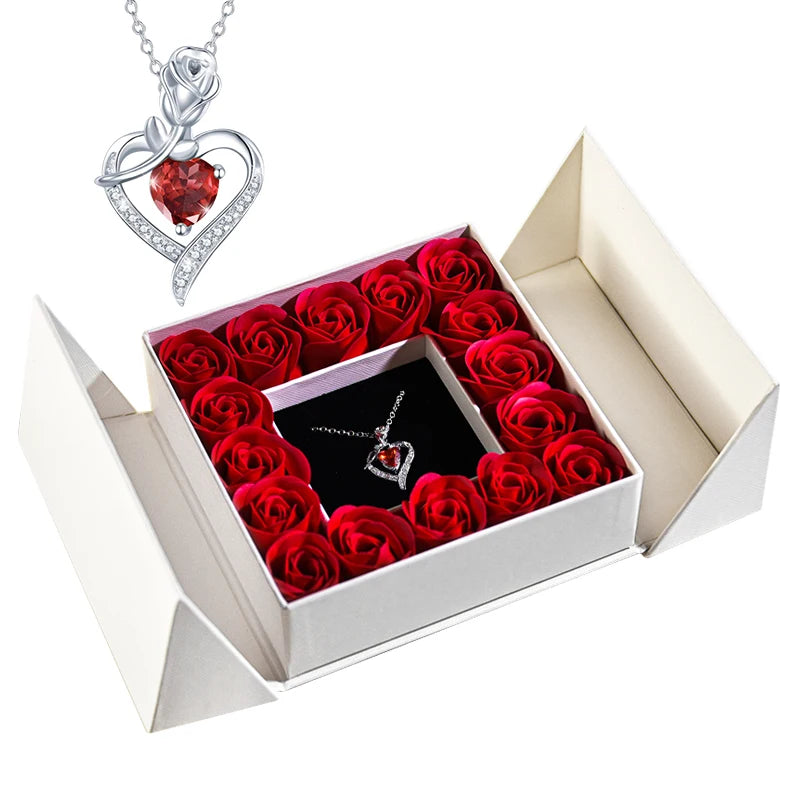 Pendant Necklace /w Eternal Rose Gift Box Anniversary Gift