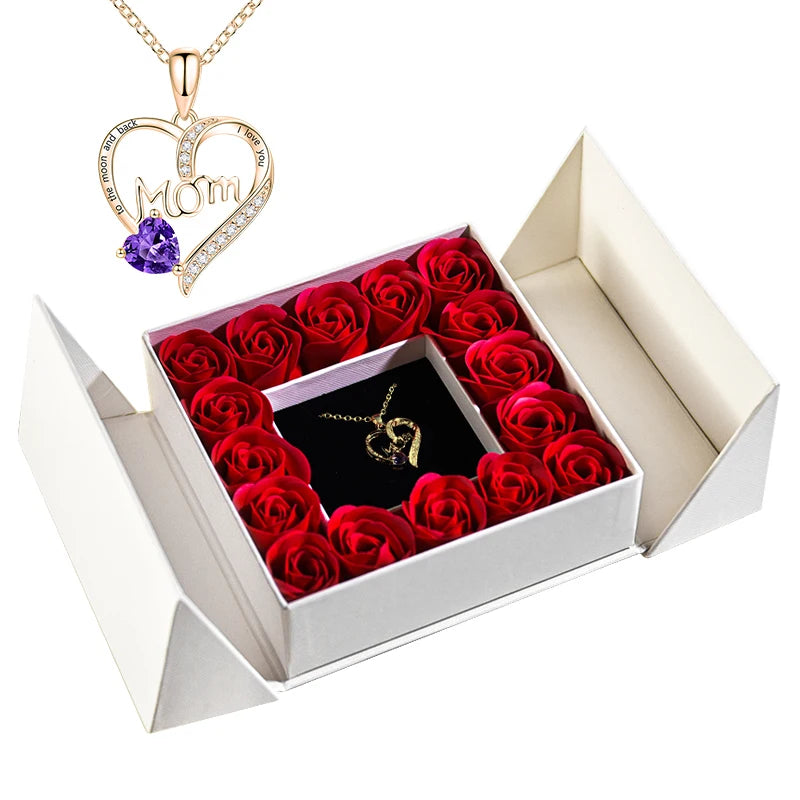 Pendant Necklace /w Eternal Rose Gift Box Anniversary Gift