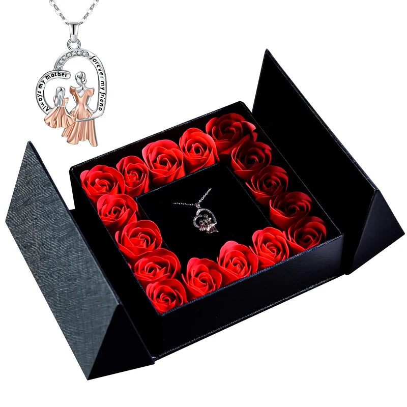 Pendant Necklace /w Eternal Rose Gift Box Anniversary Gift
