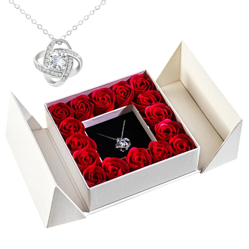 Pendant Necklace /w Eternal Rose Gift Box Anniversary Gift