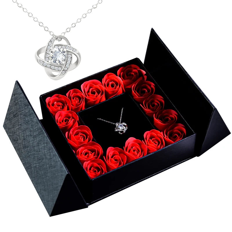 Pendant Necklace /w Eternal Rose Gift Box Anniversary Gift