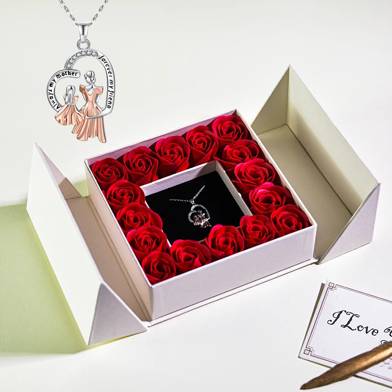 Pendant Necklace /w Eternal Rose Gift Box Anniversary Gift