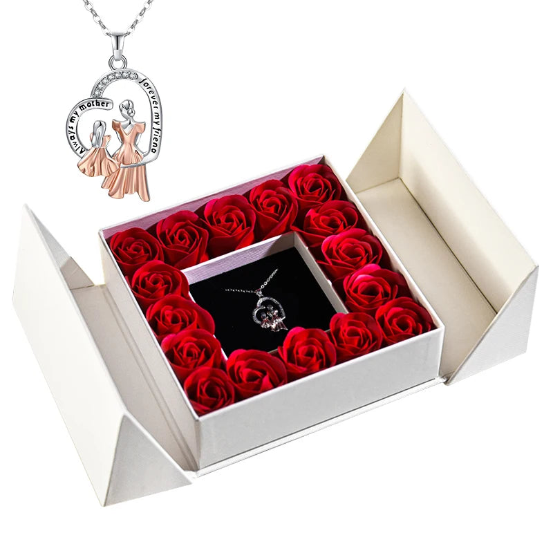 Pendant Necklace /w Eternal Rose Gift Box Anniversary Gift