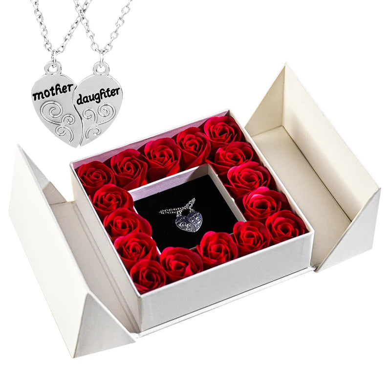 Pendant Necklace /w Eternal Rose Gift Box Anniversary Gift