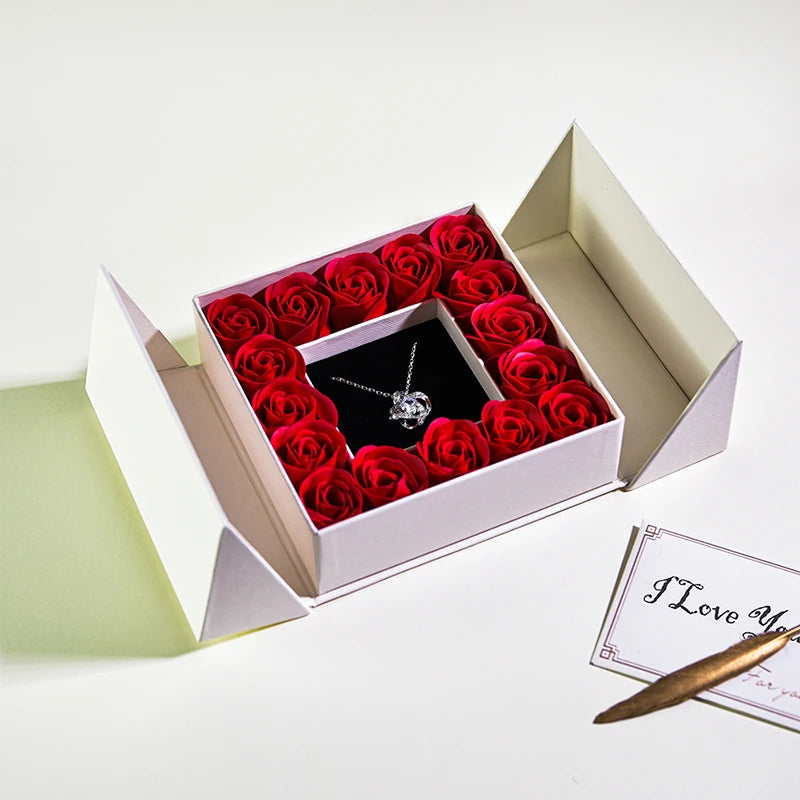 Pendant Necklace /w Eternal Rose Gift Box Anniversary Gift