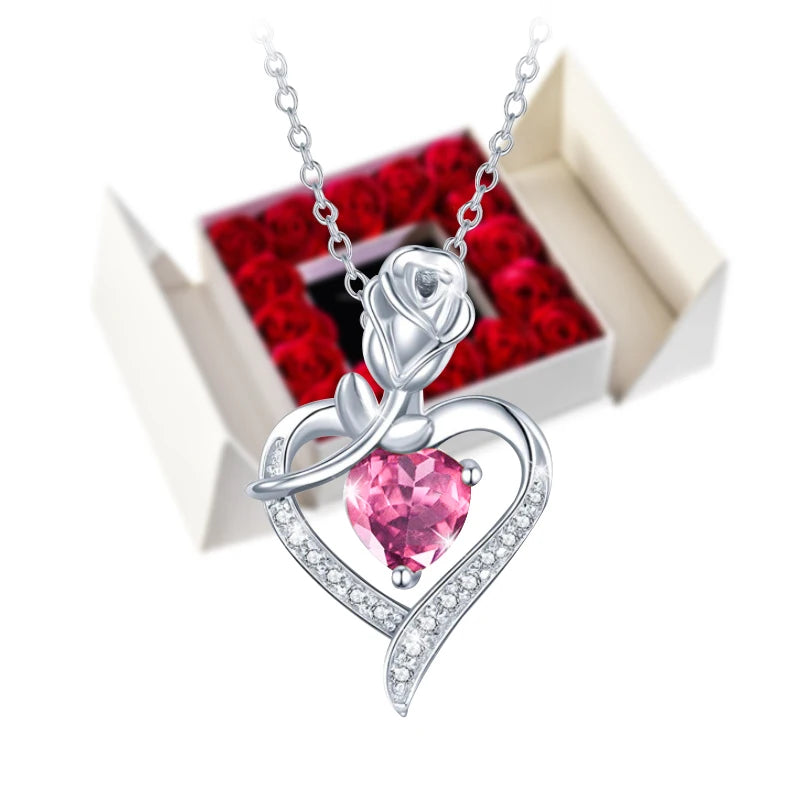 Pendant Necklace /w Eternal Rose Gift Box Anniversary Gift