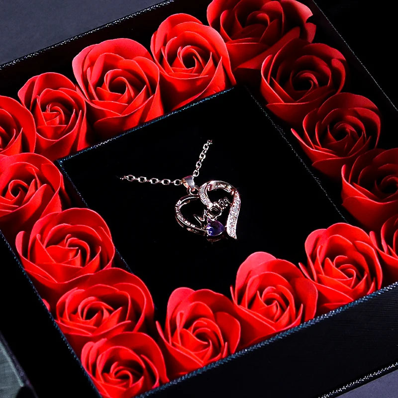 Pendant Necklace /w Eternal Rose Gift Box Anniversary Gift