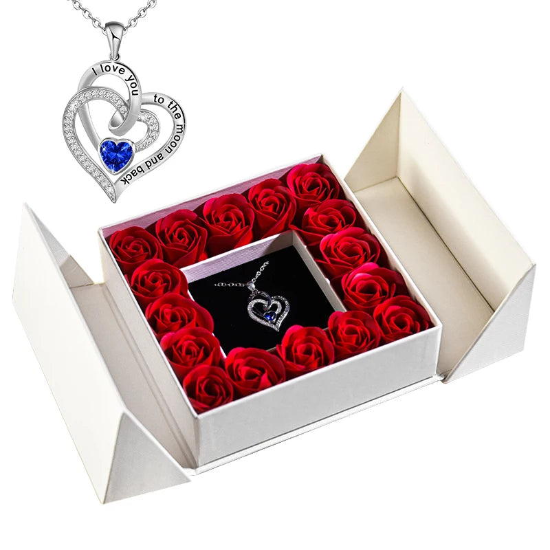 Pendant Necklace /w Eternal Rose Gift Box Anniversary Gift
