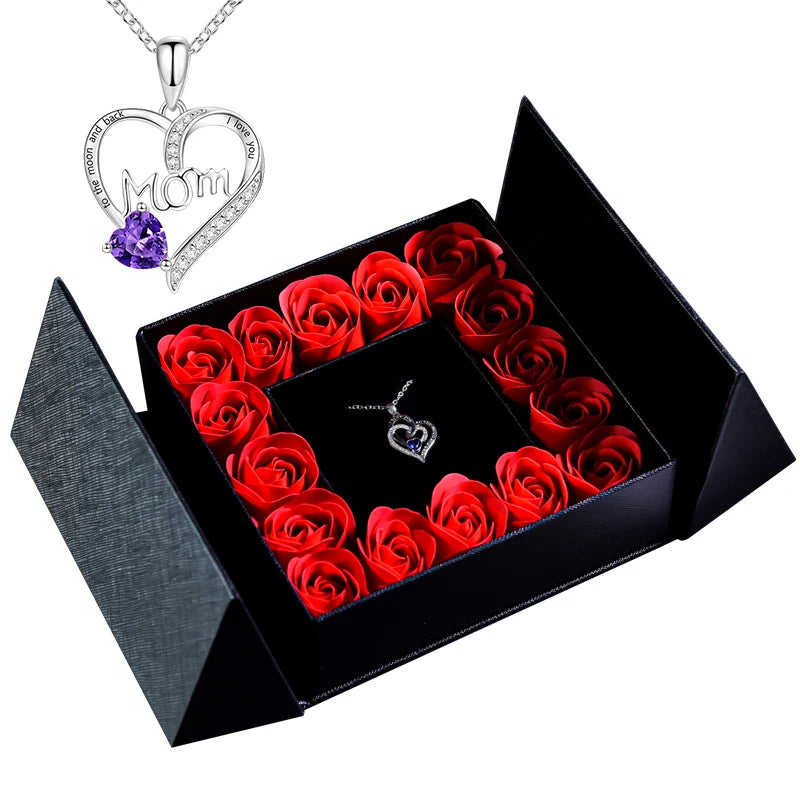 Pendant Necklace /w Eternal Rose Gift Box Anniversary Gift