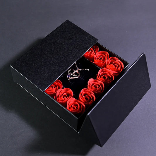 Pendant Necklace /w Eternal Rose Gift Box Anniversary Gift